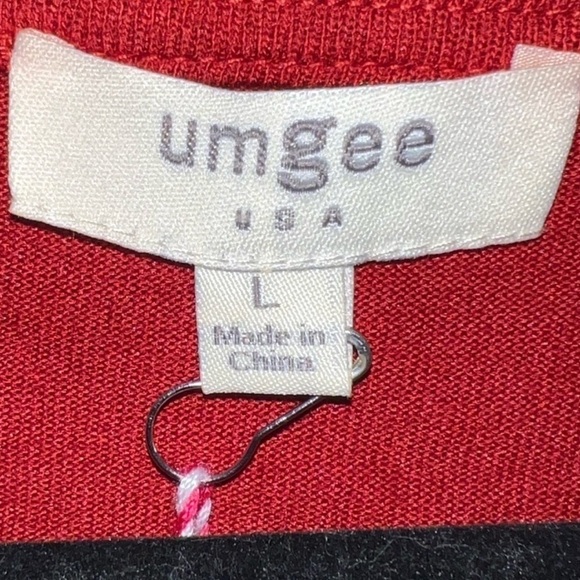 NWT Umgee Top L Oversized Tunic Faux Wrap Back Split Red Boho Lagenlook Lounge - Picture 4 of 11